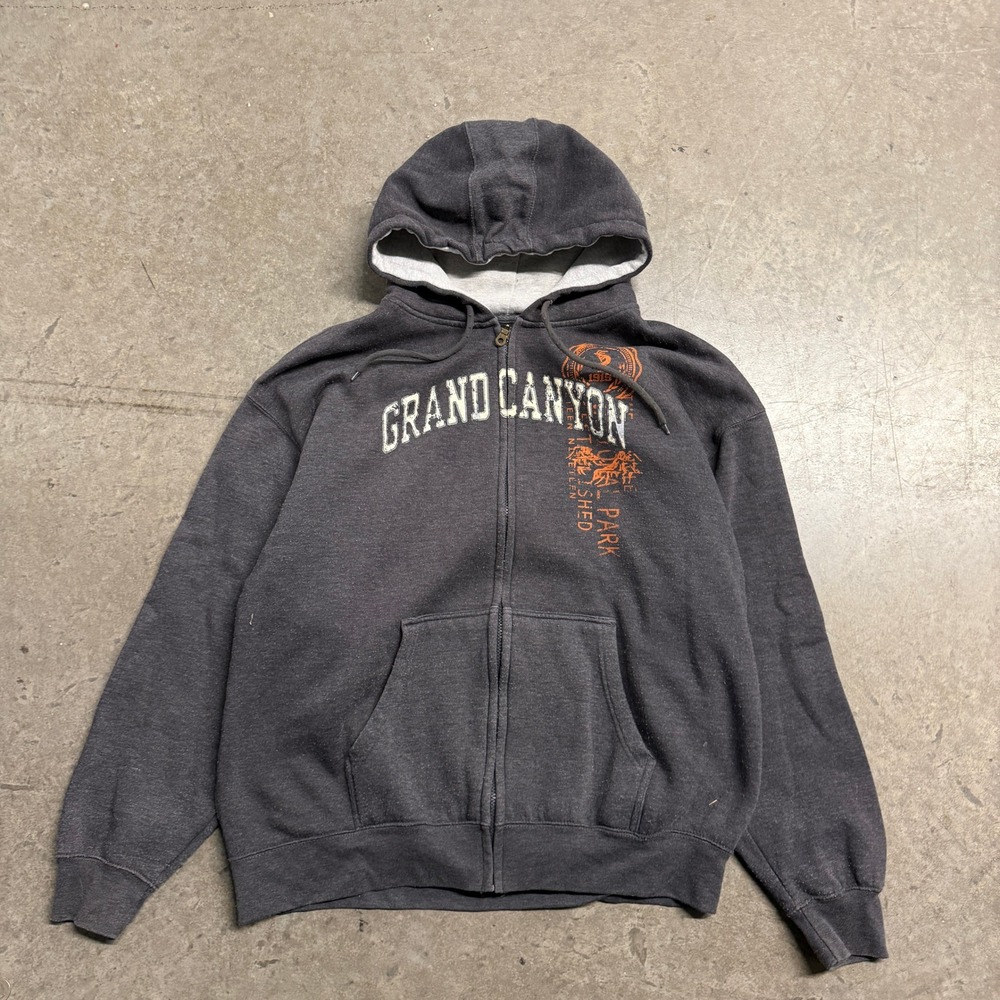 Prairie Mountain Grand Canyon National Park Zip Hoodie Charcoal Mens 2XL